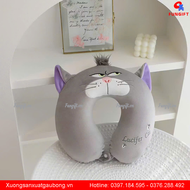 Báo giá gối chữ U sẵn hình mèo