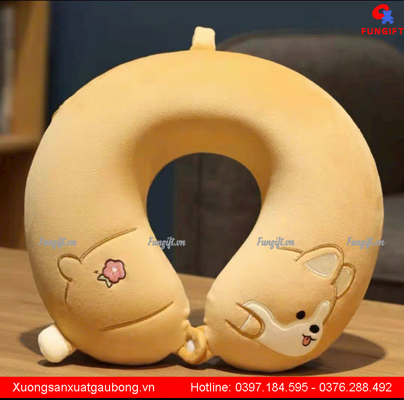 Mẫu gối chữ U tạo hình chó corgi