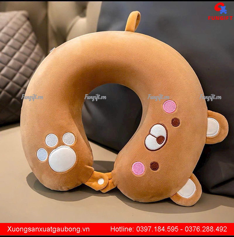 Quà tặng in chữ gối chữ U gấu