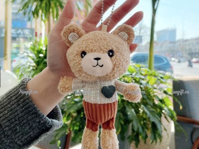 Gấu nhồi bông móc khóa in logo