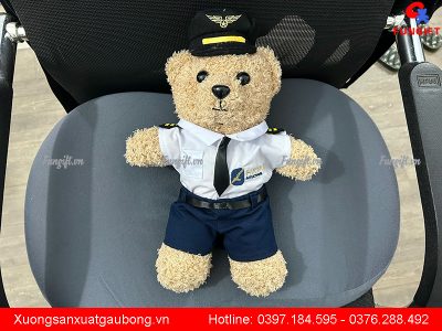 In thêu theo yêu cầu gấu phi công