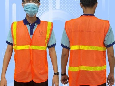Gia công in logo áo bảo hộ
