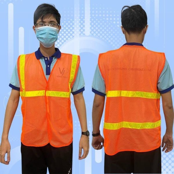 Gia công in logo áo bảo hộ
