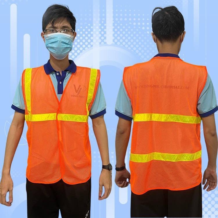 Gia công in logo áo bảo hộ