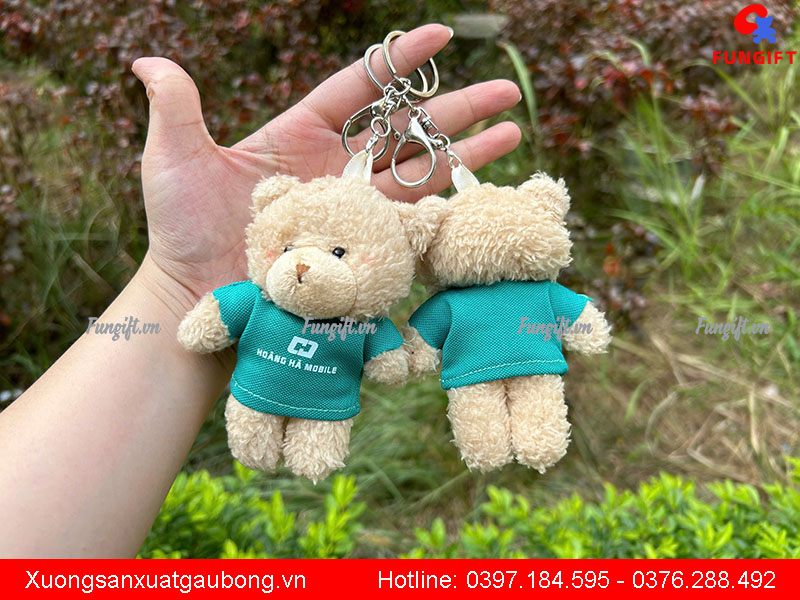 Móc khoá gấu bông in logo doanh nghiệp