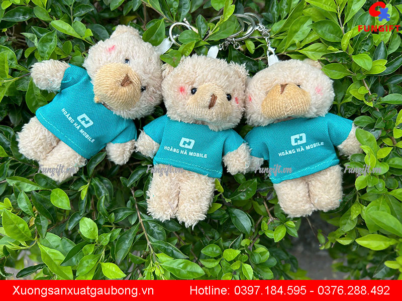 Móc khoá gấu bông in logo giá rẻ Hà Nội