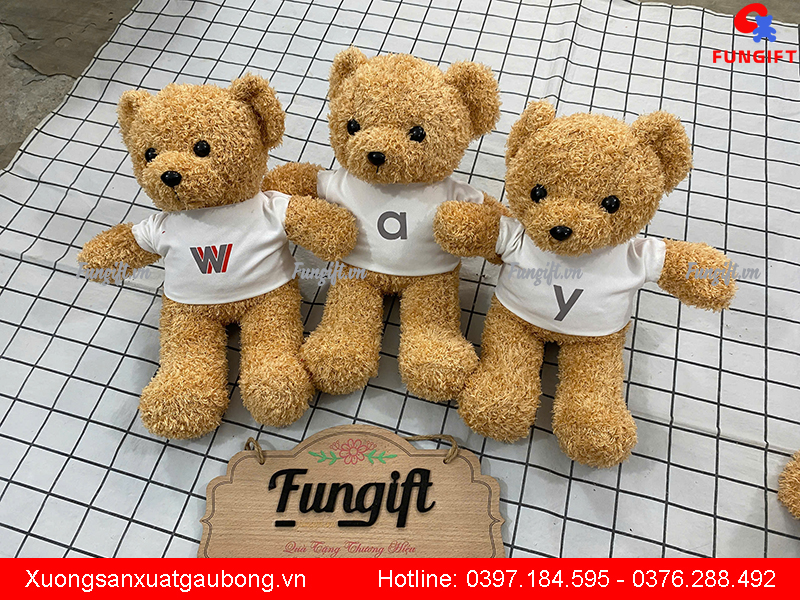 In logo thương hiệu lên gấu bông