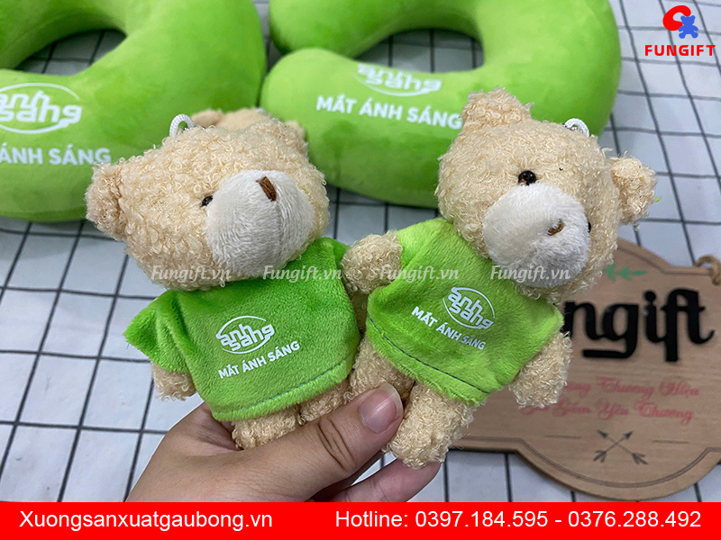 Móc khóa gấu bông in tên