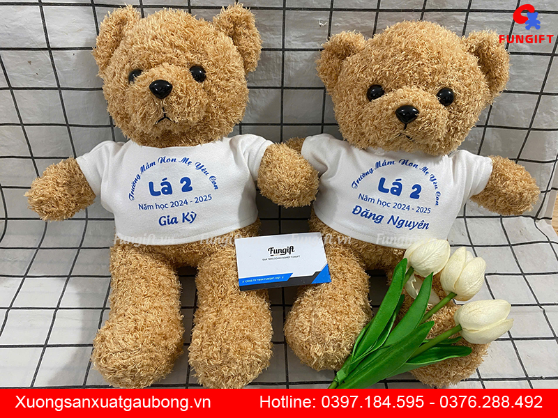 Gấu bông tốt nghiệp in logo