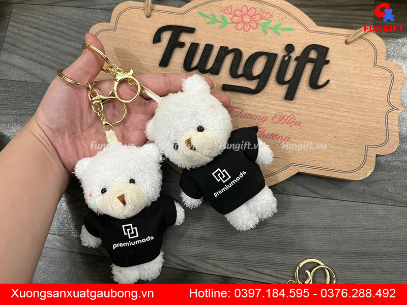 Làm móc khoá gấu bông theo yêu cầu