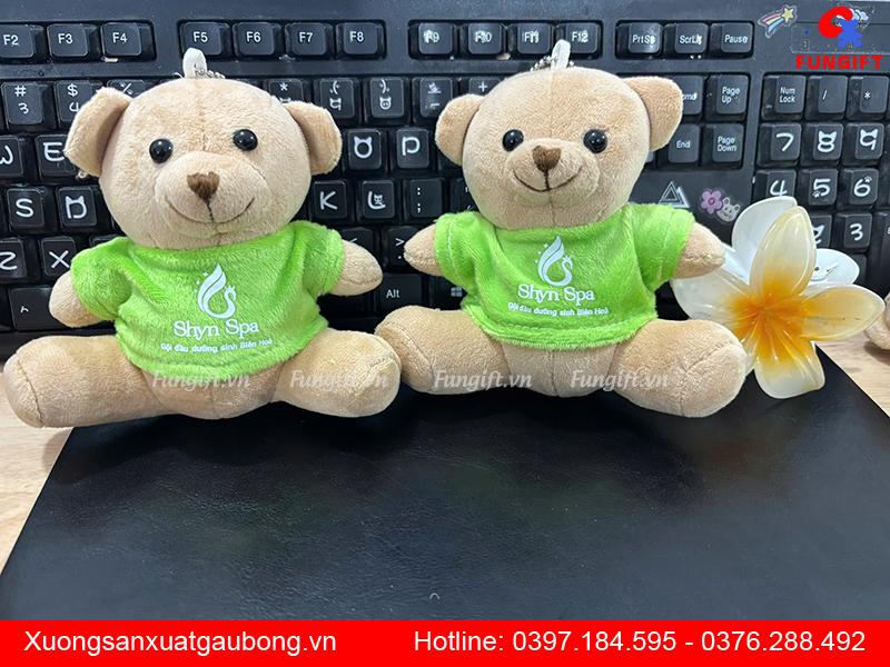 Móc khoá gấu bông in logo doanh nghiệp