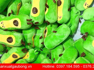 Quà tặng gấu bông quả bơ in logo