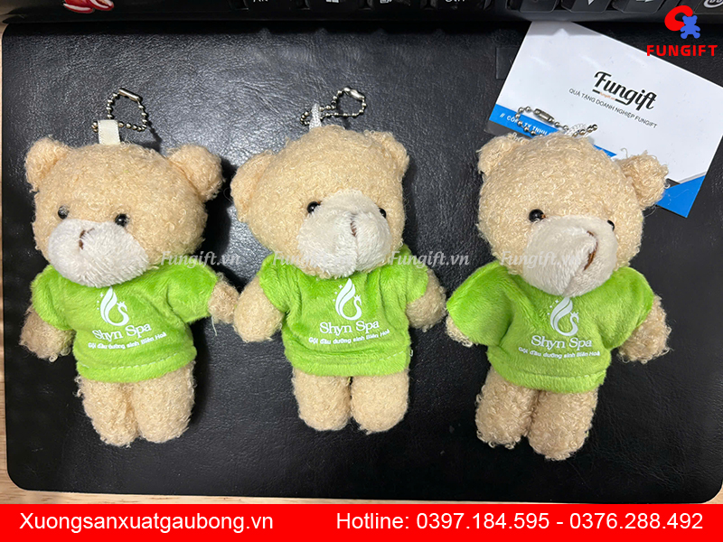 Quà tặng móc khoá gấu bông in logo theo yêu cầu