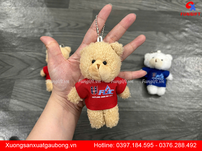 Gấu bông nhỏ làm móc khoá in logo