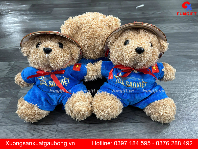 Gấu bông tặng du khsch đội nón lá