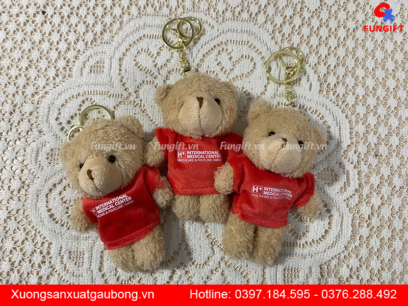 Làm móc khóa gấu bông theo yêu cầu