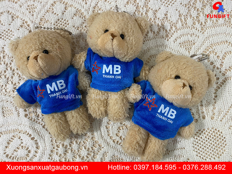 Móc khoá gấu bông in logo doanh nghiệp theo yêu cầu