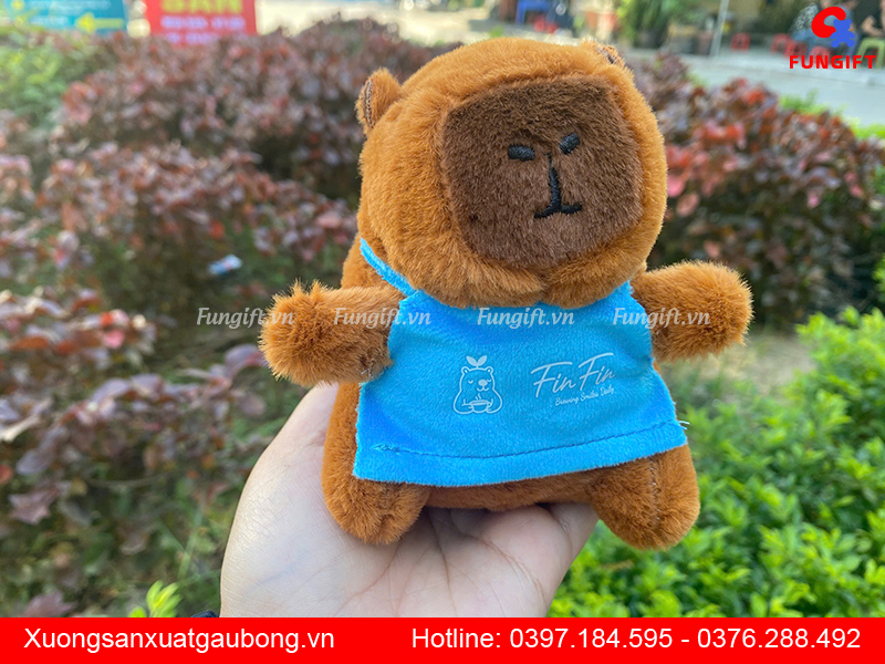 Quà tặng móc khóa capybara đeo tạp dề