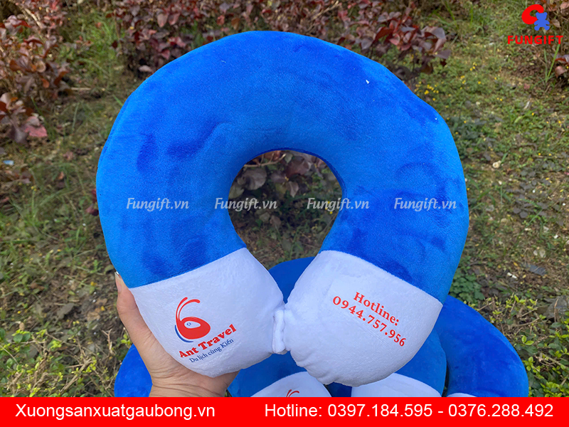 Sản xuất gối chữ U du lịch in logo