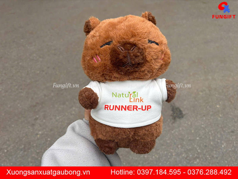 Gấu bông capybara quà tặng in logo