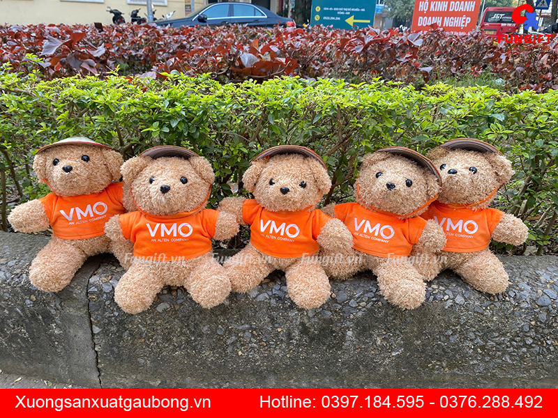 Gấu bông đội nón lá quà tặng lưu niệm