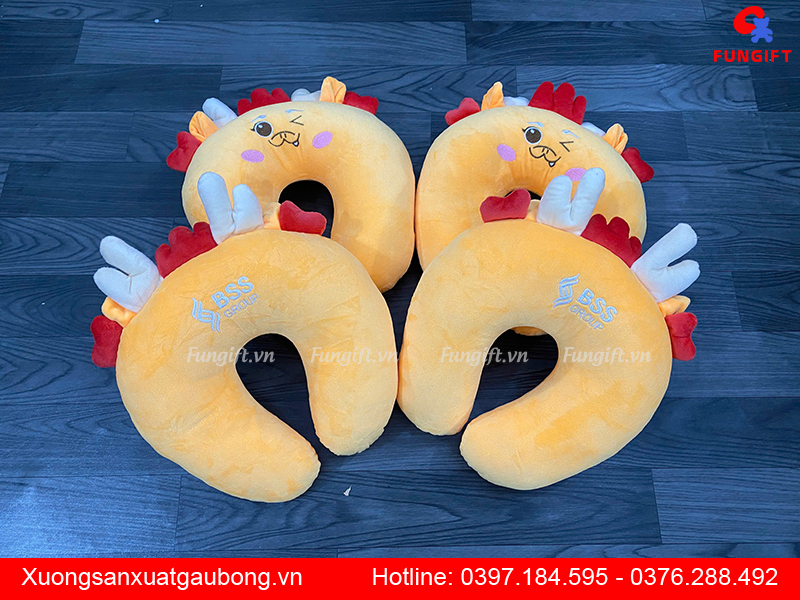 Gối chữ U kê cổ quà tặng thêu logo theo yêu cầu