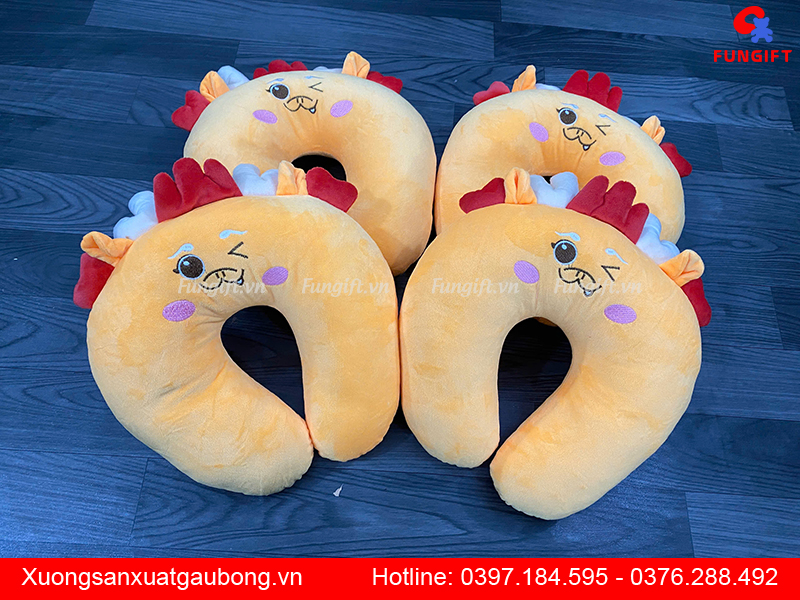 Gối kê cổ chữ U thêu hoạt hình