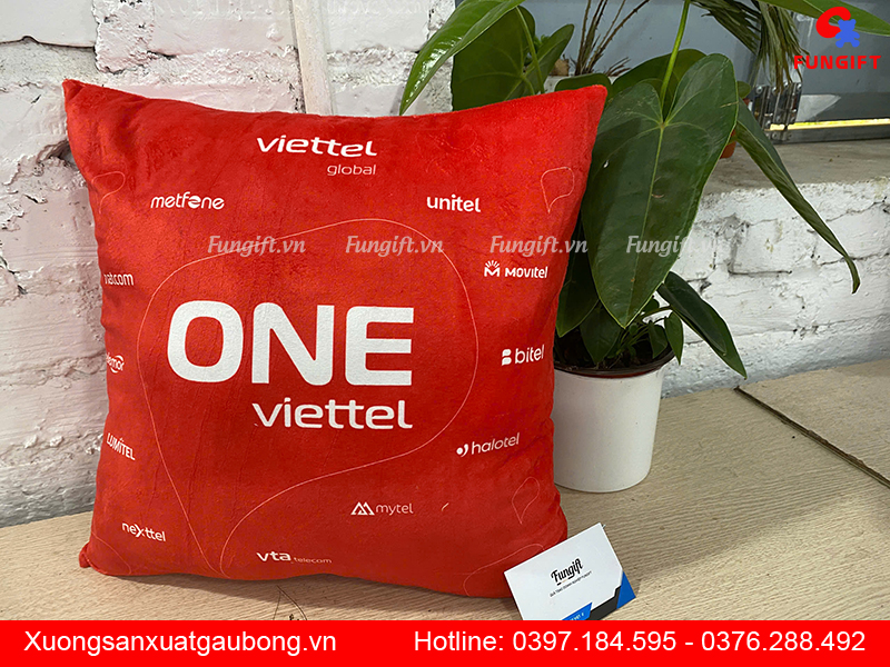 Gối tựa lưng nhồi bông in logo theo yêu cầu