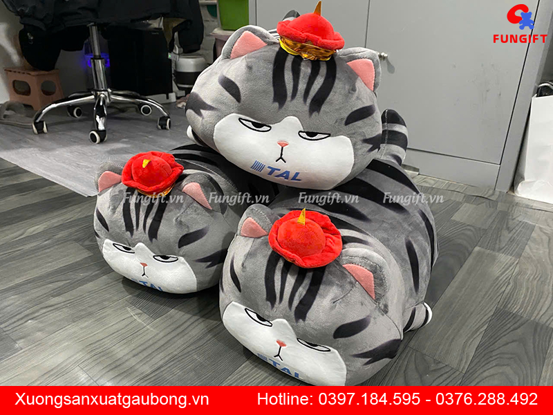 Thú bông mèo hoàng thượng in logo làm quà tặng