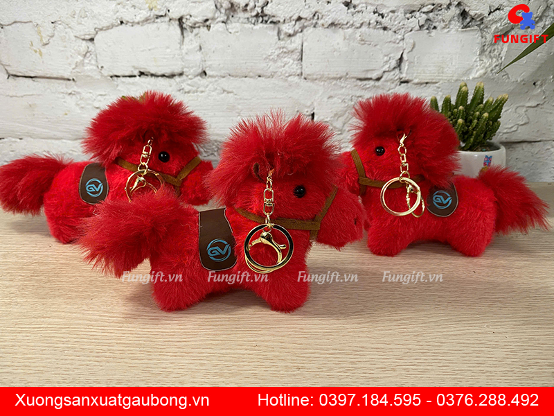 Phụ kiện móc khóa ngựa dễ thương in logo