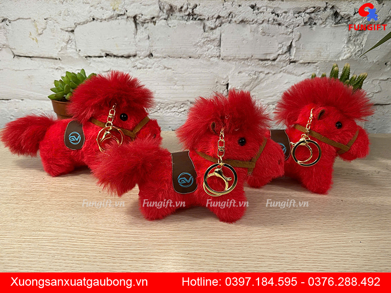 Quà tặng móc khóa ngựa bông