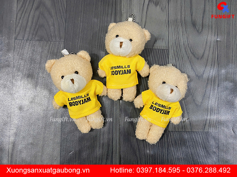 Móc khoá gấu bông in logo doanh nghiệp