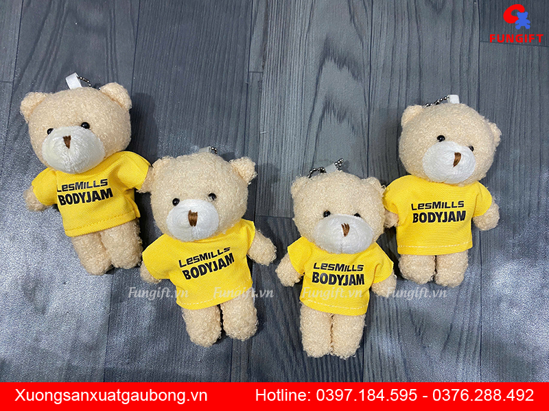 Móc khoá gấu bông nhỏ in logo