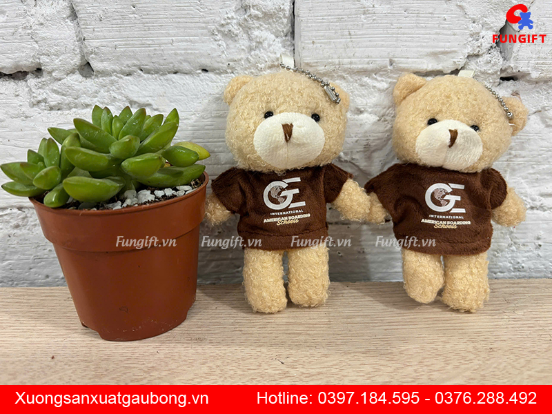 Móc khoá thú bông quà tặng doanh nghiệp in logo theo yêu cầu