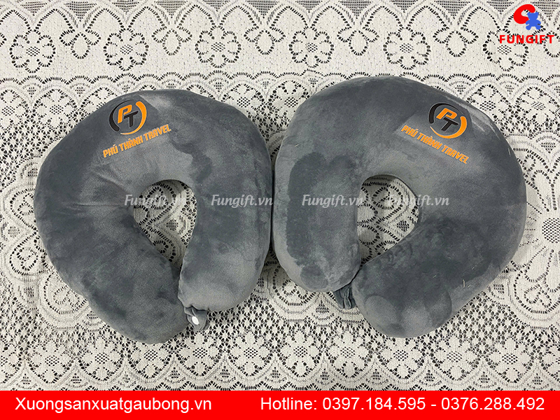 Xưởng sản xuất gối kê cổ chữ U in thêu logo theo yêu cầu