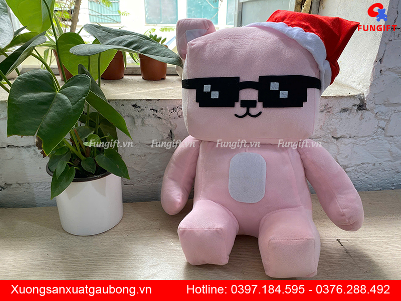 Gấu bông hồng 50cm sản xuất