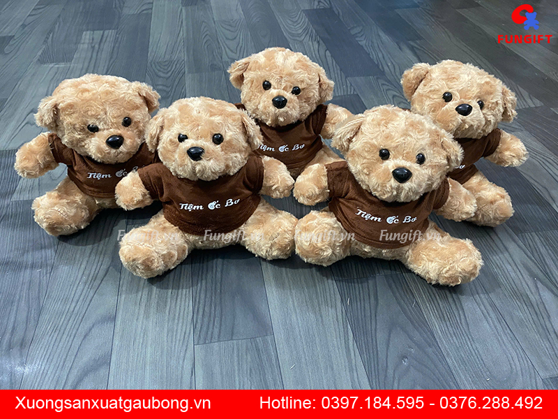Gấu bông trang trí in logo làm phụ kiện