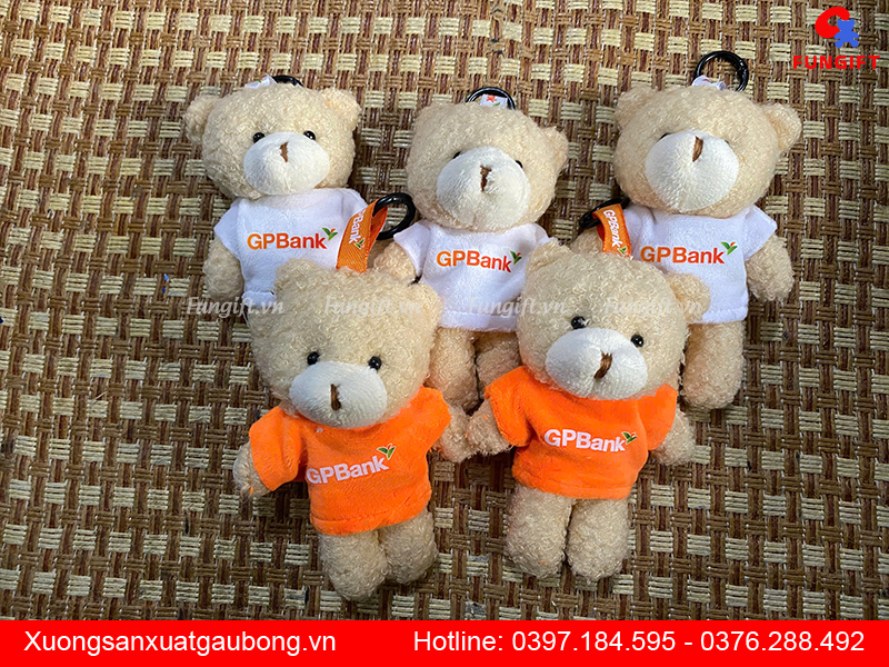 In logo lên gấu bông móc khóa