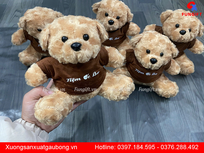 In logo lên gấu nhồi bông