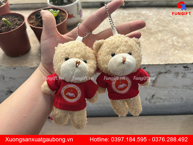 Móc khóa gấu bông in số lượng lớn