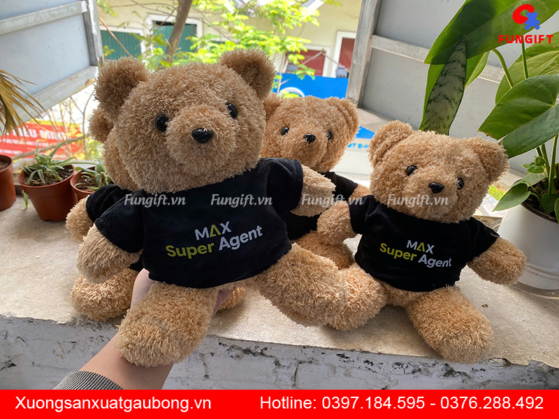 Gấu bông 20cm in logo