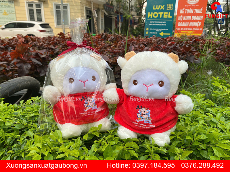 Gấu bông cừu trắng quà tặng