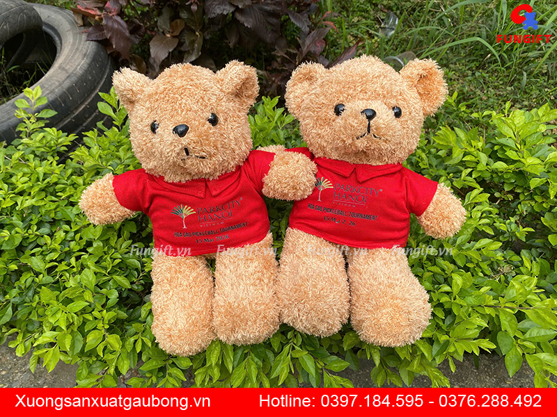 Gấu bông mặc áo in logo