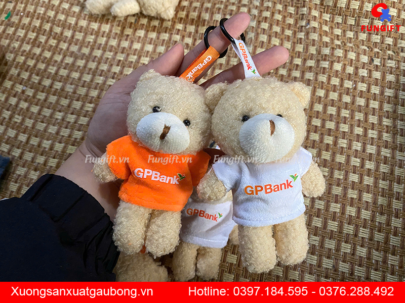 Mẫu gấu móc khóa in logo làm quà tặng