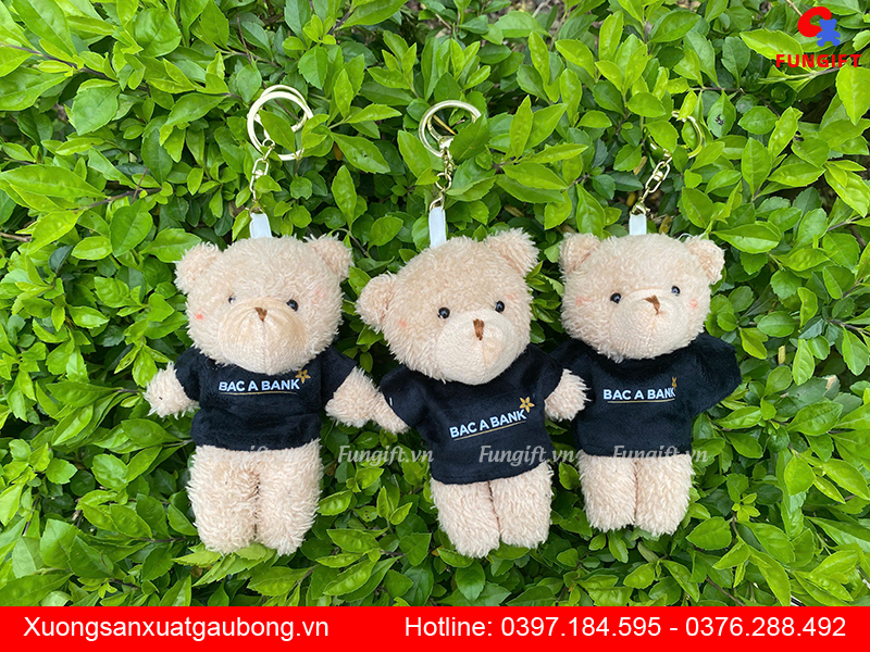 Móc khoá gấu bông in logo doanh nghiệp