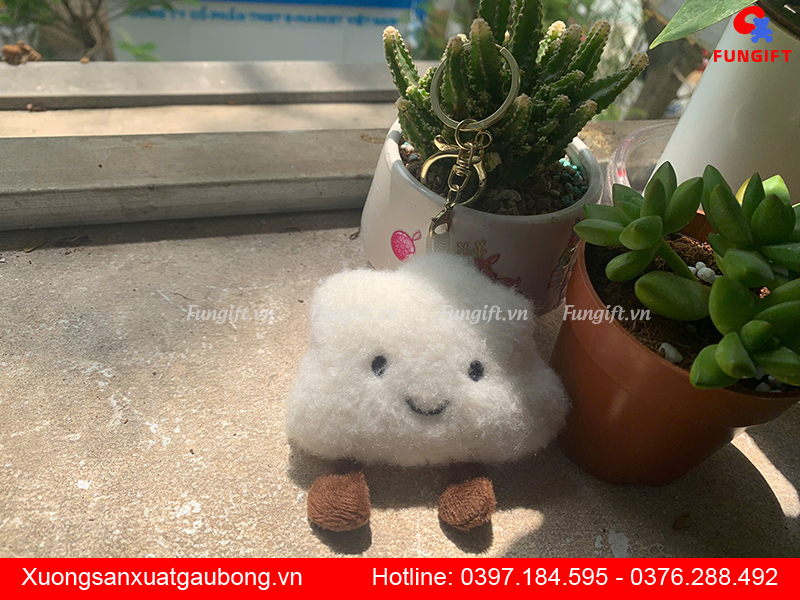 Quà tặng gấu bông móc khoá in logo