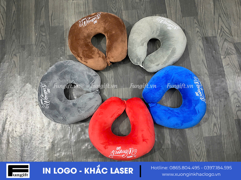 Xưởng gối cổ quà tặng in logo theo yêu cầu