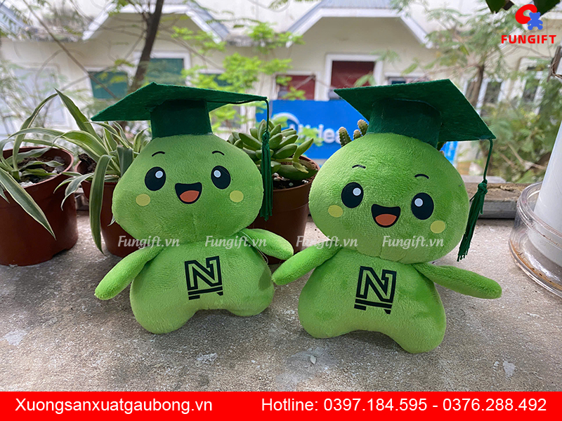 Gấu bông hạt đậu cử nhân in logo