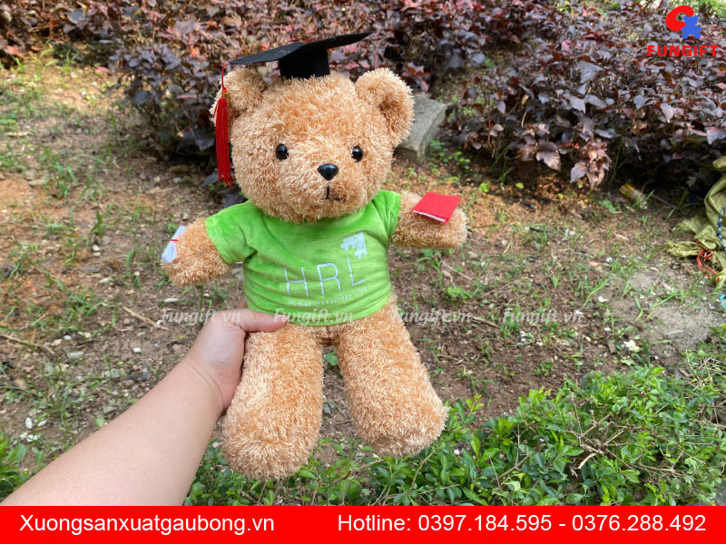 Gấu bông in logo kèm phụ kiện