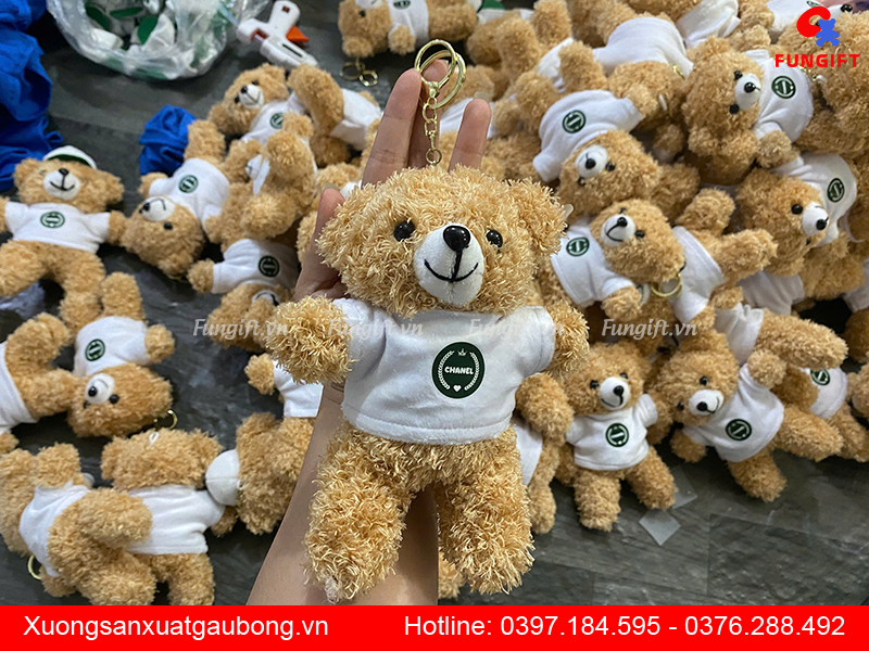 Gấu bông móc khóa sản xuất in logo